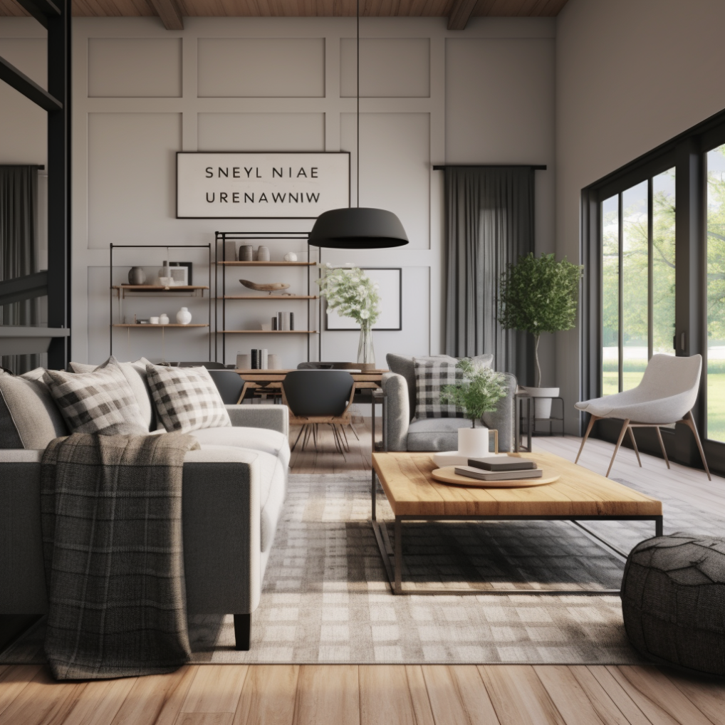 Grey Modern Farmhouse Living Room